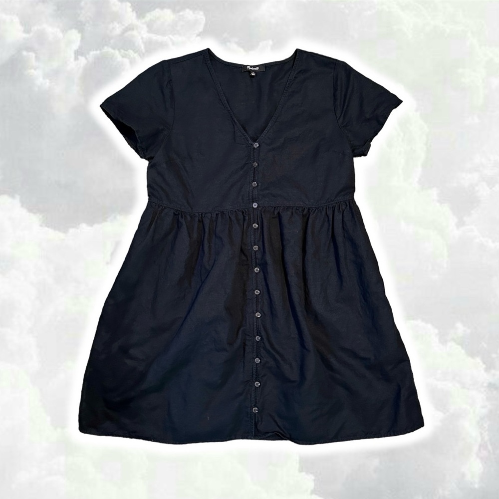 🖤Madewell Alexandra button linen blend dress
